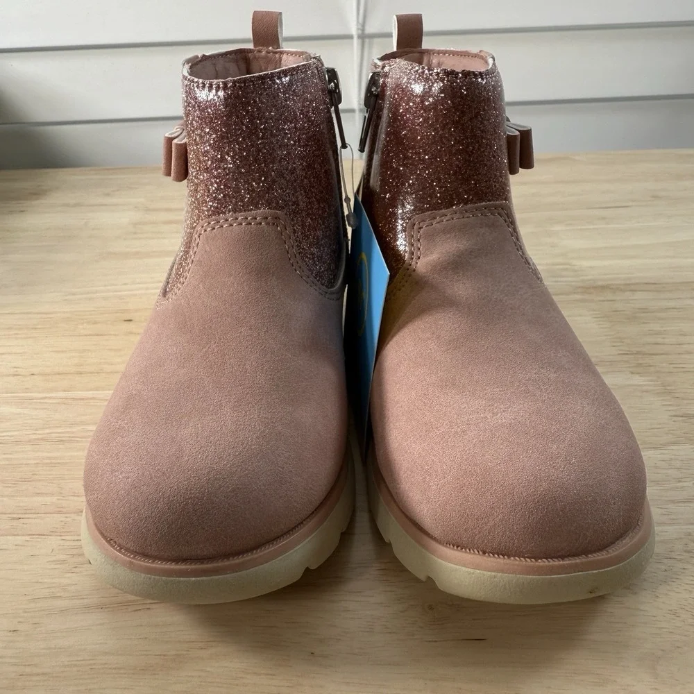 Munchkin Stride Rite Little Girl's Size 10M Avalon Pink Glitter Side-Zip Boots